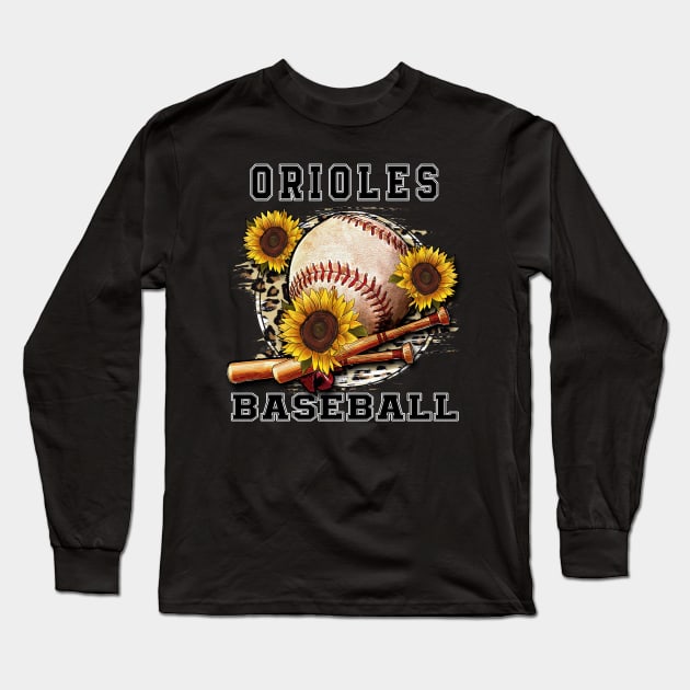 Awesome Baseball Name Orioles Proud Team Flowers Long Sleeve T-Shirt by QuickMart